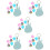 5Sets PU Blue Guitar Picks Storage Bag Portable Pouch with Picks 10