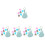 5Sets PU Blue Guitar Picks Storage Bag Portable Pouch with Picks 7