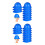 20Pcs Blue Mini Doll Plastic Safety Hats Decorative Caps 8