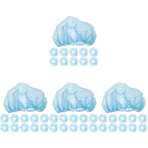 400Pcs Blue Non-Woven Hair Net Caps for Workshop Home Kitchen Use 1
