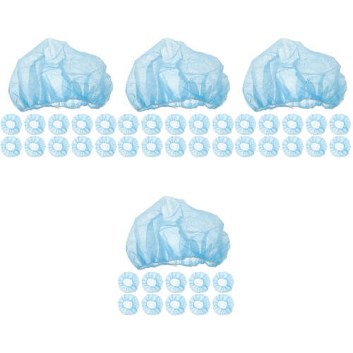 400Pcs Blue Non-Woven Hair Net Caps for Workshop Home Kitchen Use 2