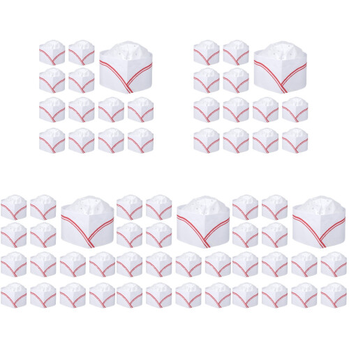 100Pcs Classic White Paper Chef Hats Adjustable Size for Cooking 1