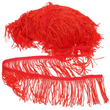 3St Polyester Rood Franje Trim Voor Lantaarn En Lampenkap Decor