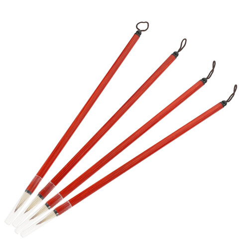 16Pièces Pinceaux Chinoise Rouge Bambou Polyvalents