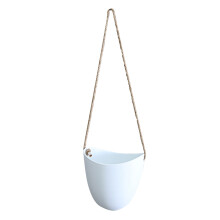Weather Resistant Decorative Planters, Indoor Outdoor Flower Pots with Linen Sling, Elegant Design Wall Vases