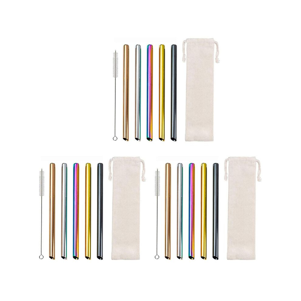 15X Reusable Drinking Straws-Wide Boba Straws Straws Smoothie Bubble Tea Milkshakes Straws With Cleaning Brush,Carry Bag Brecantia
