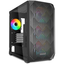 PC behuizing mATX - SHARKOON - MK3 RGB - Gehard glas - 4 ventilatoren - USB-C