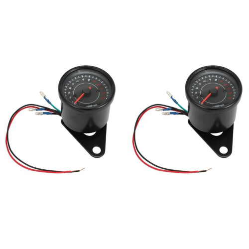 2X Digital Electronic Induction Ip65 LED Backlight Universal Motorcycle Speedometer Meter Counter 13K Rpm