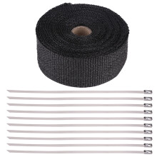 Fiberglass Heat Resistant Exhaust Wrap With Stainless Ties For Motorcycle Cars Excellent Thermal Insulation Reduce Noise Wide Range Of Use Superior