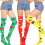 8Paires Bas Genou À Pois Multicolores Confortables 11