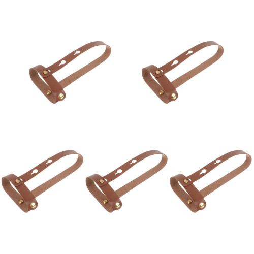 5Pièces Porte- Cuir Ajustable Marron Pour Café Portables 1