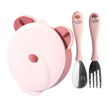 3Ensembles Bols Bébé Thermiques Acier Rose Adaptés Fruits Snacks