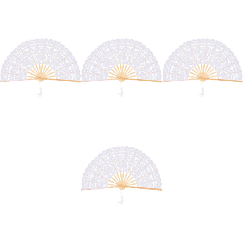 4Pièces Éventails Bambou Pour Usage Artistique 1