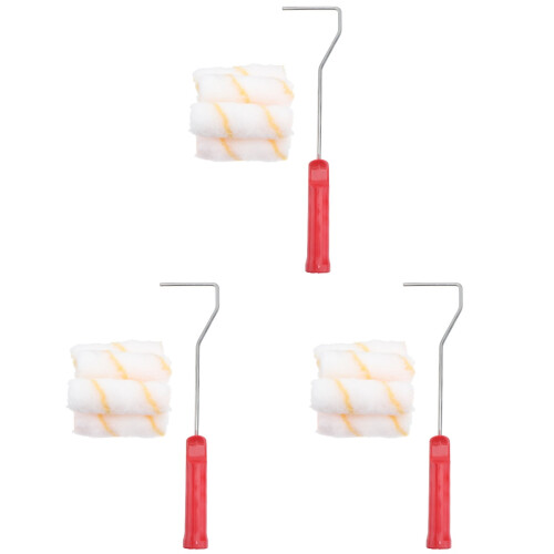 3Pcs Assorted Ceiling and Wall Paint Roller Brush Set Washable Sleeves 1