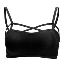3Pcs Breathable Modal Fabric Vest Bra Cross Strap for Women Black