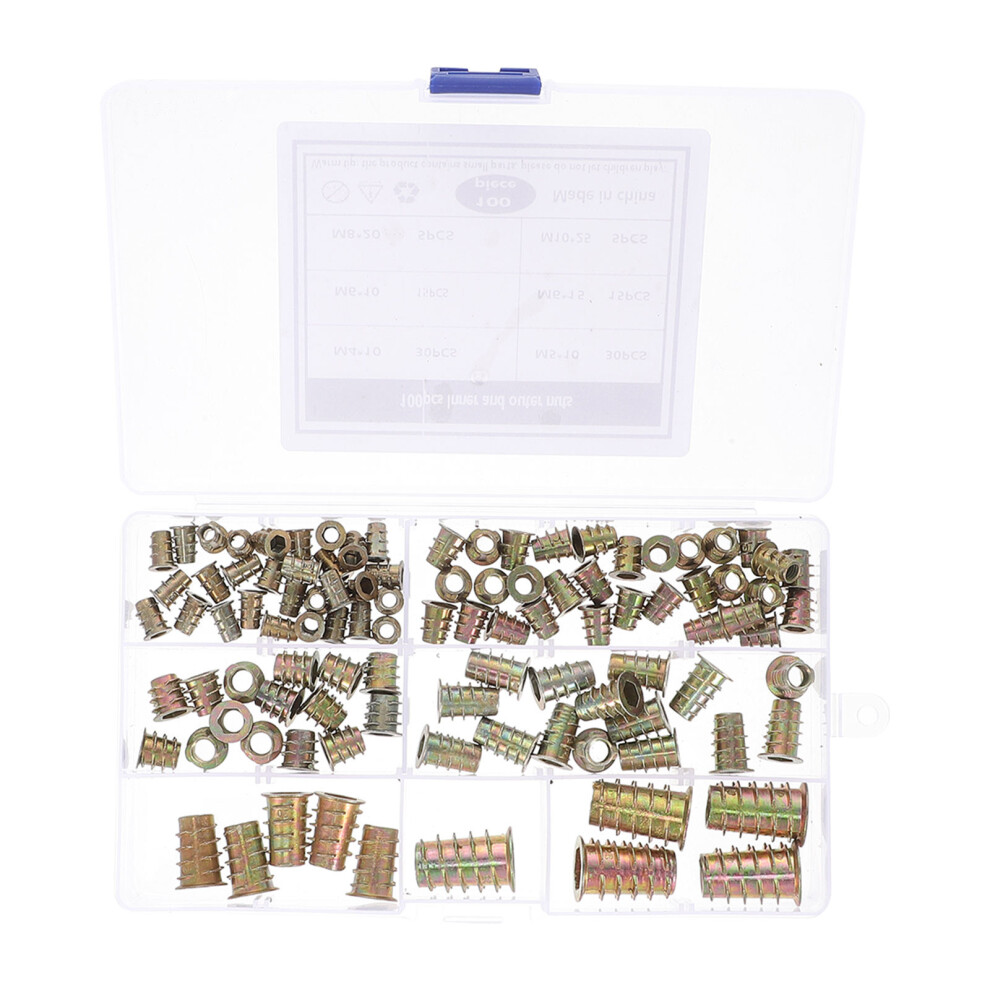 500Pcs Golden Carbon Steel Threaded Inserts For Wood Furniture Screws 3172749230837