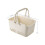 2Pcs Beige Bathroom Storage Organizer Handheld Hollow Plastic Basket 2