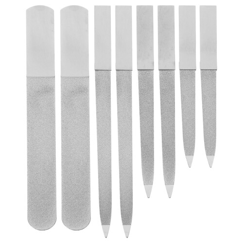 24Pcs Metal Double-Sided Nail Files Silver Manicure Nail Art Tools