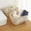 2Pcs Beige Bathroom Storage Organizer Handheld Hollow Plastic Basket 5