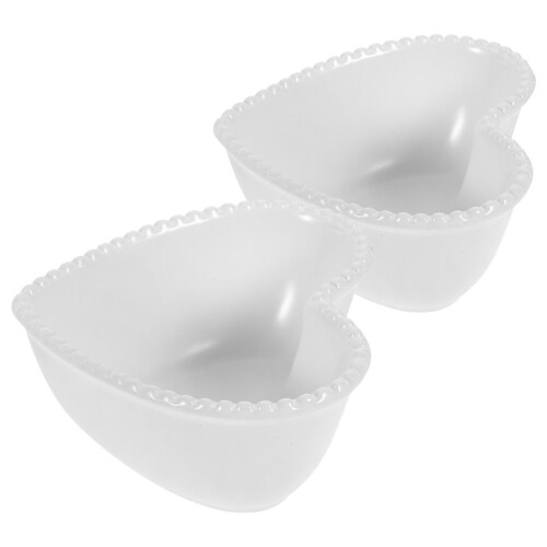 10Pcs White Ceramic Heart Bowls Cute Bowls for Snacks 1