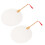 4Pcs Versatile DIY Fans White Paper Thick Wood Handle for Craft 3