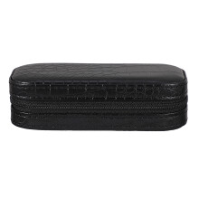 2Pcs Black Watch Display Box Zipper Jewelry Packing Case