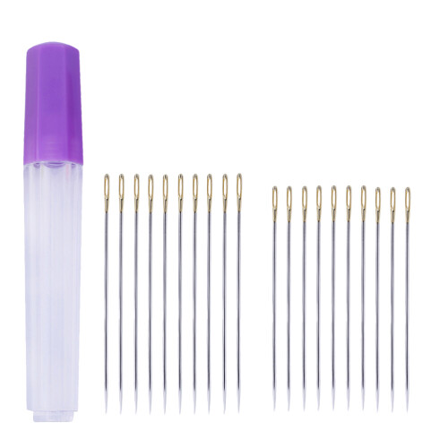 60Pcs Large Eye Pointed Silver Needles for Cross Stitch and Crafting