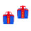 2Sets Realistic Plastic Gift Box Statue Multi Color Desktop Decoration 8