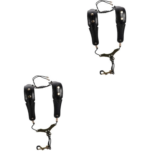 2Pcs Black Padded Saxophone Harness Strap Adjustable Neck Strap 2