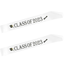 16Pcs White Graduate Stoles Class of 2023 Party Sashes Unisex Design