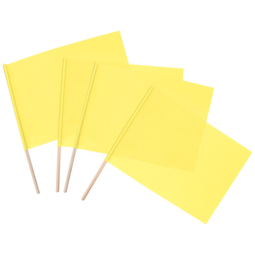12Pcs Yellow Match Referee Flags High Visibility Handheld Sports Flags 2