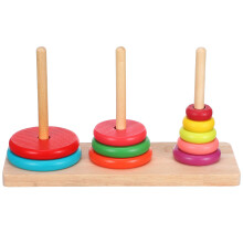 4Sets Multi Wooden Kids Hanoi Tower Toy Educational Stacking Plaything