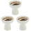 3Pcs Classic Beige Ceramic Footed Bowls Decorative Dessert Bowls 4