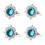 4Pièces Anneaux De Serviette Bleu En Élégants, Décor Banquet 5