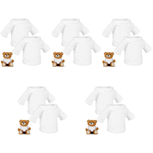 10Pcs White Fabric Bear Doll Clothes for Kids Replaceable Doll Costume 2