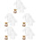 10Pcs White Fabric Bear Doll Clothes for Kids Replaceable Doll Costume 6