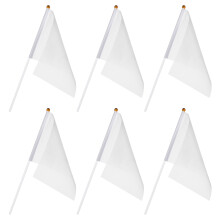 120Pcs Blank White Hand Flags Mini Flags for Cheering and Marking