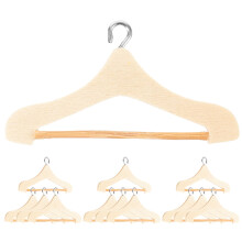 75Stk Kleiderbügel Beige Metall Holz Für Puppenkleidung