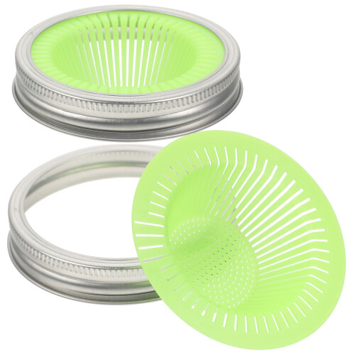 4Pcs Green Jar Strainer Lids for Sprouting Small Jars Dishwasher Safe