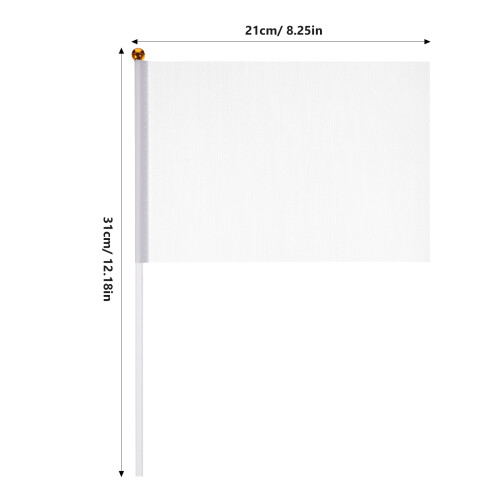 120Pcs Blank White Hand Flags Mini Flags for Cheering and Marking 1