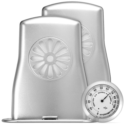 5Sets Portable Silver Guitar Humidifier and Violin Thermometer ABS