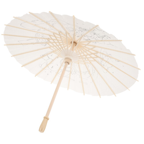 4Pcs Blank White Paper Umbrellas DIY Crafts Decorative Props 2