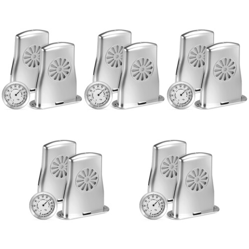 5Sets Portable Silver Guitar Humidifier and Violin Thermometer ABS 2