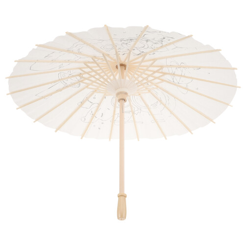 4Pcs Blank White Paper Umbrellas DIY Crafts Decorative Props 1