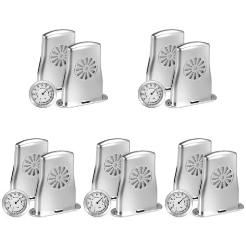 5Sets Portable Silver Guitar Humidifier and Violin Thermometer ABS 1