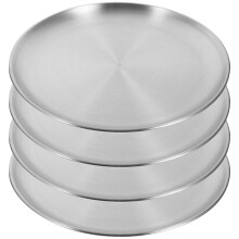 8St Keuken Bakplaat Ronde Staal Antikleef Pizza Ovenpan Zilverkleurig