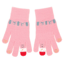 4Paren Paar Roze Wanten Vrouwen Gebreid Outdoor Winter