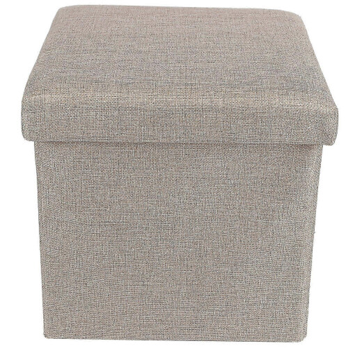 (As show, One size) Multifunction Foldable Storage Stool Foot Rest Stool Storage Box Bench Space Saving for Home
