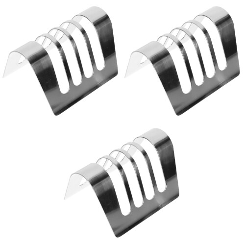3Pièces Support De Service Pain Métal Argenté Usage 2