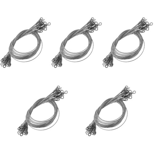 100Pcs Stainless Steel Safety Tether Wire Silver Durable Lanyard Cable 2